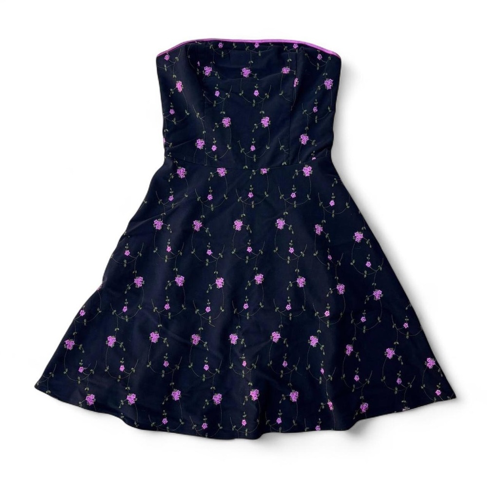 vintage strapless rose dress